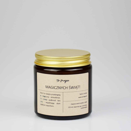 Świeca sojowa MAGICZNYCH ŚWIĄT 120 ml, ToMagia