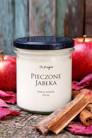 Świeca sojowa PIECZONE JABŁKA 350 ml, ToMagia