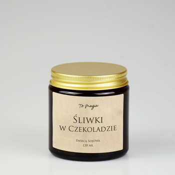 Świeca sojowa ŚLIWKI W CZEKOLADZIE 120 ml, ToMagia