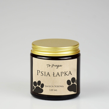 Świeca sojowa PSIA ŁAPKA 120 ml, ToMagia