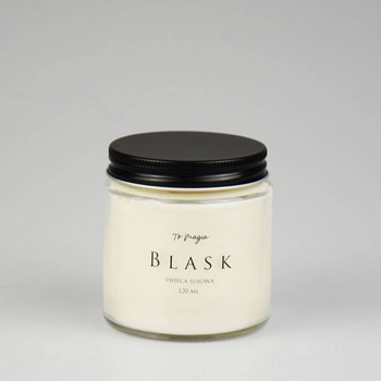 Świeca sojowa bezzapachowa BLASK w przejrzystym szkle 120 ml, ToMagia