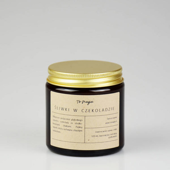 Świeca sojowa ŚLIWKI W CZEKOLADZIE 120 ml, ToMagia