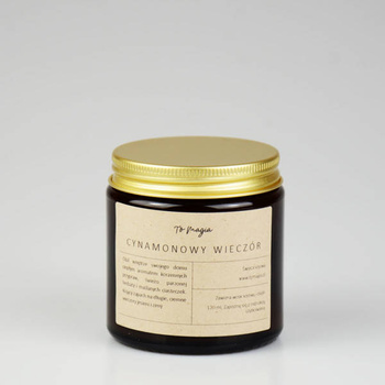Świeca sojowa CYNAMONOWY WIECZÓR 120 ml, ToMagia
