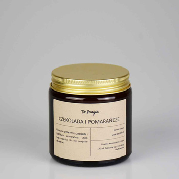 Świeca sojowa CZEKOLADA I POMARAŃCZE 120 ml, ToMagia