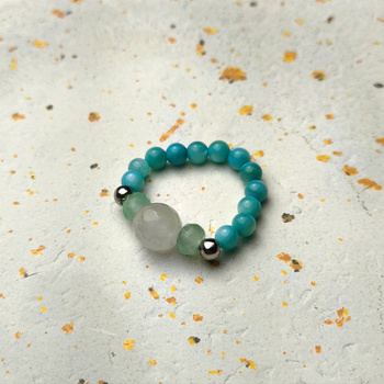 Pierścionek z naturalnych kamieni, Pupu Biżu