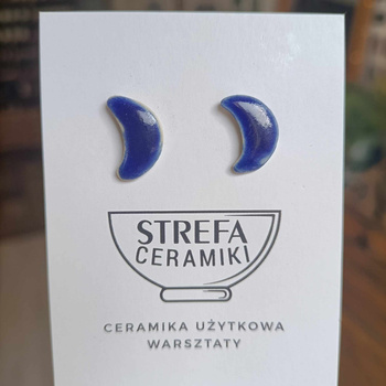 Kolczyki ceramiczne Księżyce Niebieskie na sztyftach, Strefa Ceramiki