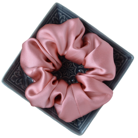 Gumka jedwabna scrunchie duża ROSE, Lua Silk