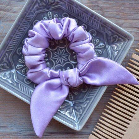 Mini scrunchie z kokardą  LILLA,  Lua Silk